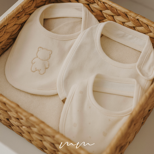 Cream Bear Bibs